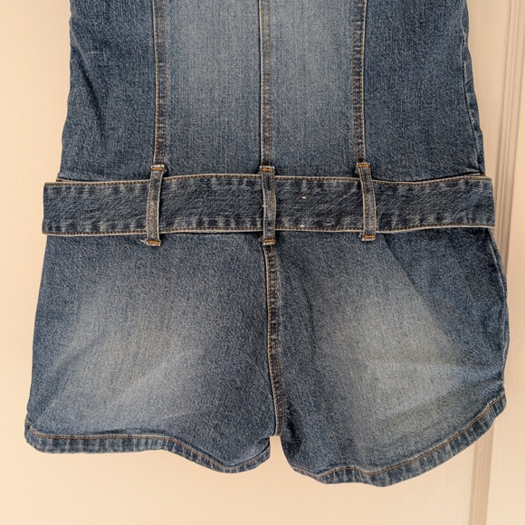 Denim Sleeveless Romper with Belt - Picture 4 of 6